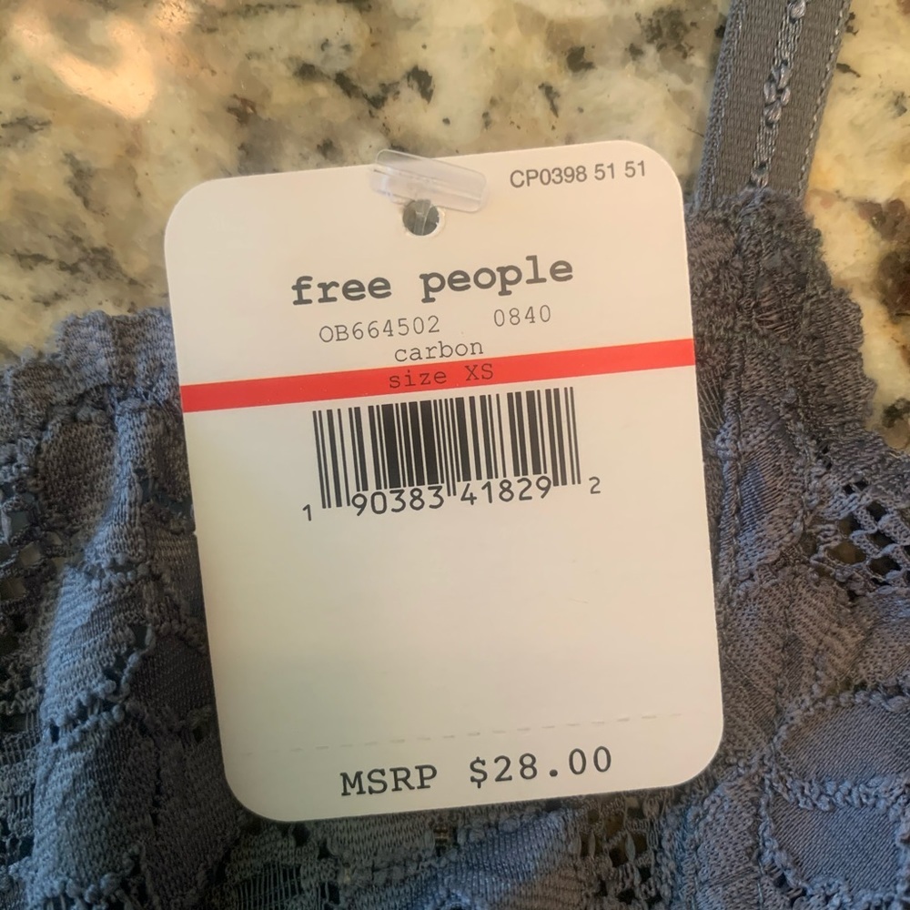 NWT Free People Front Strap Triangle Bra XS Gray X-Small - Picture 7 of 9